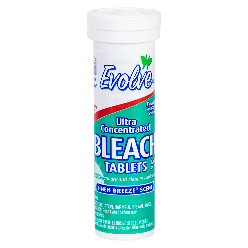 Evolve® Bleach Tablets, single 8 ct tube, Linen Breeze
